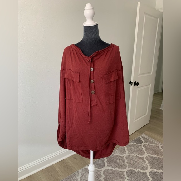 Free People Tops - Free People Lightweight Tunic in Rust.
